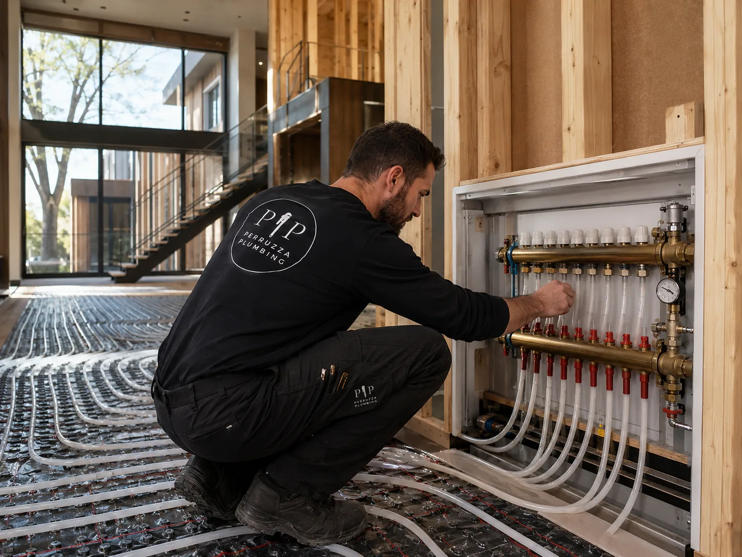 Radiant floor heating installation in Vaughan