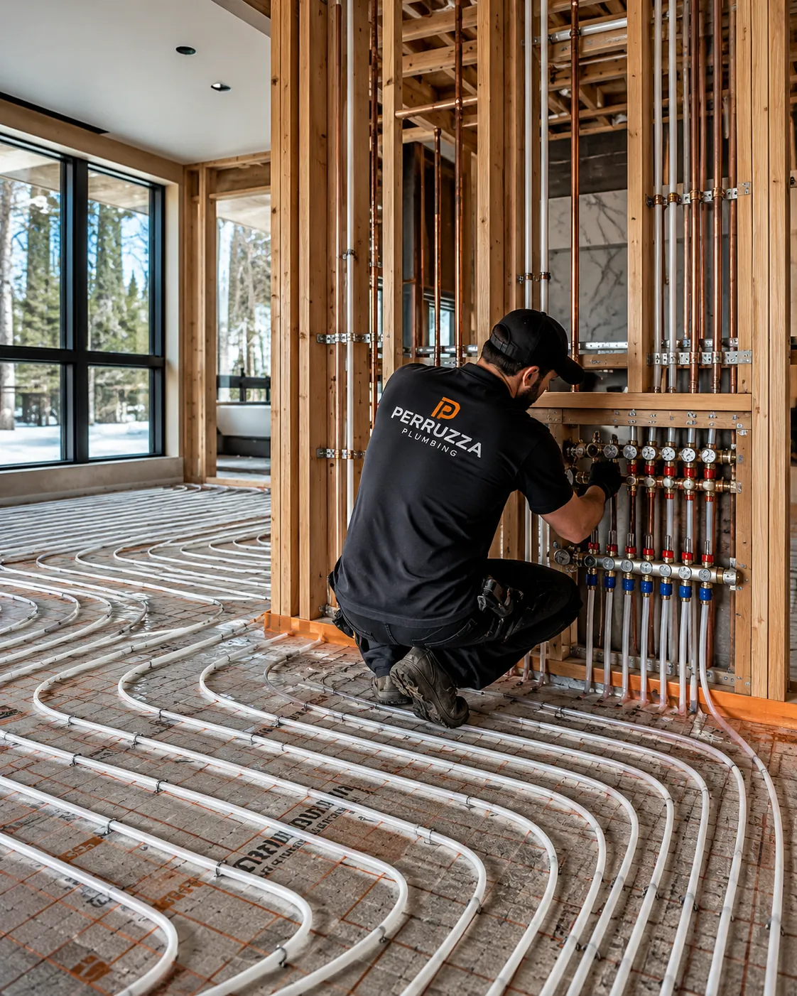 Vaughan custom home with hydronic radiant heating