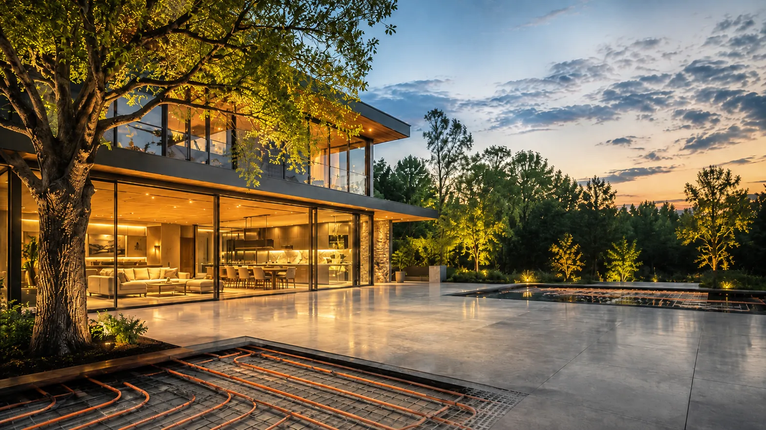 Custom home radiant floor heating