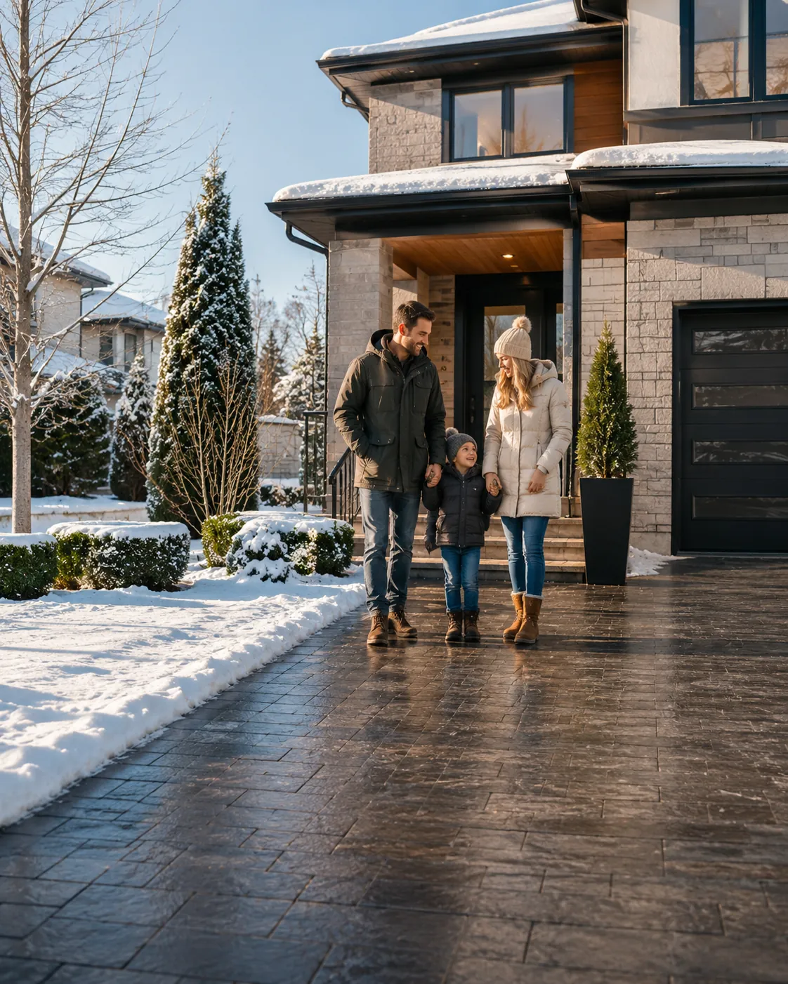 Heated driveway snowmelt system installation